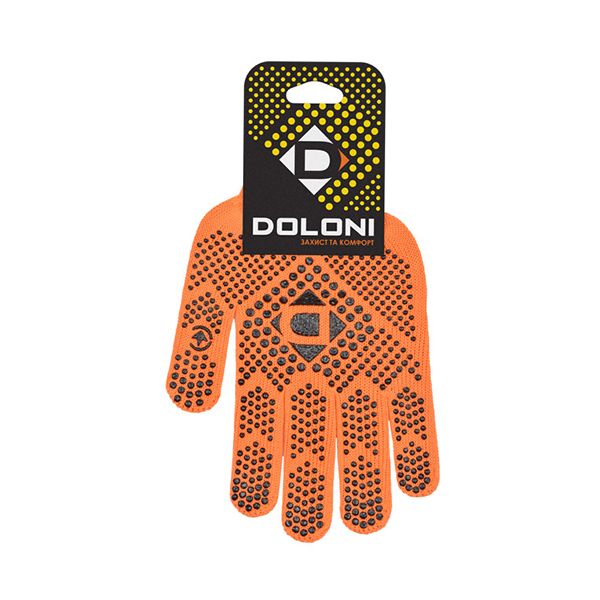 Перчатки 5707 трикотажные оранжевые ПВХ Универсал Долони
