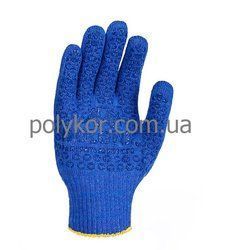 Перчатки 646 трикотажные синие с ПВХ Универсал Долони(646)