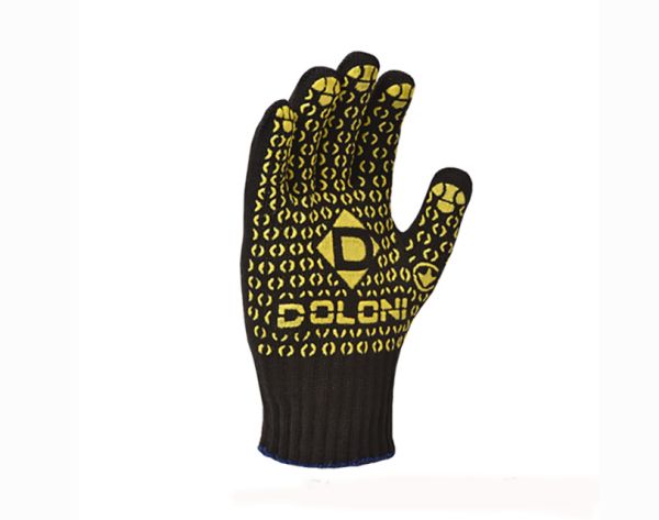 Перчатки 667 трикотажные черные с ПВХ Универсал Долони(667)