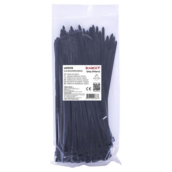 Хомут монтажный e.ct.stand.100.3 black (100шт) чорный E.NEXT(s015119)