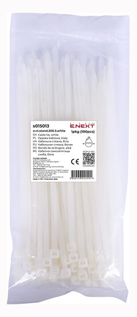 Хомут монтажный e.ct.stand.200.3 white (100шт) белый E.NEXT(s015013)