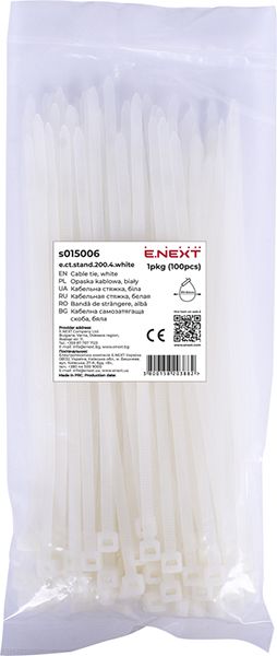 Хомут монтажный e.ct.stand.200.4 White (100шт) белый E.NEXT(s015006)