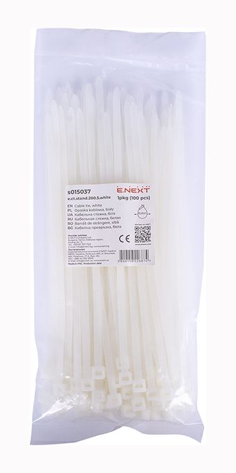 Хомут монтажный e.ct.stand.200.5 White (100шт) белый E.NEXT(s015037)