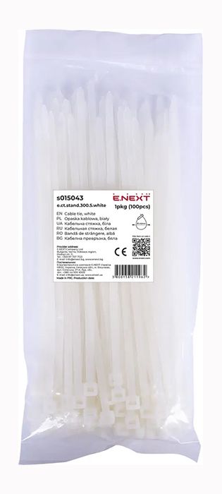 Хомут монтажный e.ct.stand.300.5 white (100шт) белый E.NEXT(s015043)