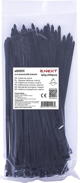 Хомут монтажный e.ct.stand.400.5 black (100шт) чорный E.NEXT(s015111)