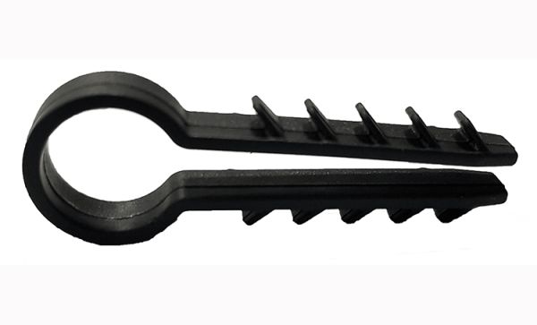 Дюбель "ялинка" (затискач) 16мм для круглого каб. чорний (100шт/уп) HAISSER(123351)