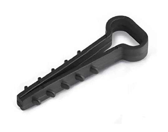 Дюбель "ялинка" (затискач) 8*5мм для плоского каб. чорний (100шт/уп) HAISSER(123339)