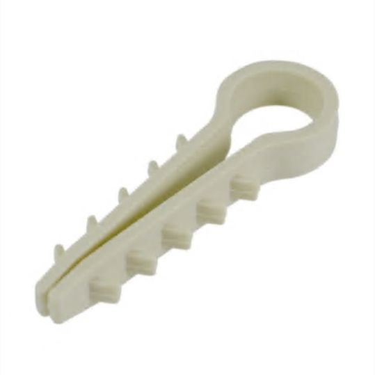 Дюбель "ялинка" (затискач) 8мм для круглого каб. білий (100шт/уп) HAISSER(123357)