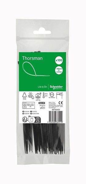 Хомут кабельный IMT46408 160*2.5 черный 100шт/уп Schneider Electric(IMT46408)