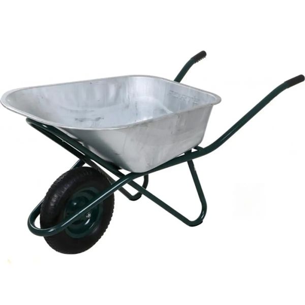 Тачка строительная одноколесная с усиленной рамой WB6418-1, грузоподьемность 250кг(33309)