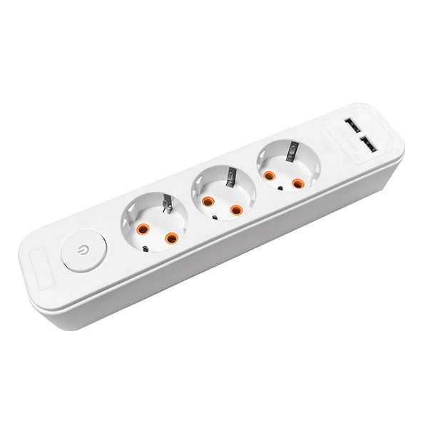 Колодка 3п c з/к + выкл. + 2 USB TNSy Lynx(TNSy5000740)