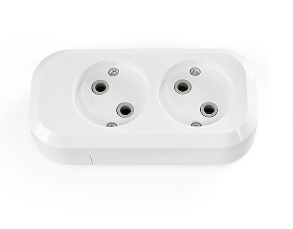 Колодка 2п без з/к белая TF-B210-W TITANUM STANDARD(TF-B210-W)