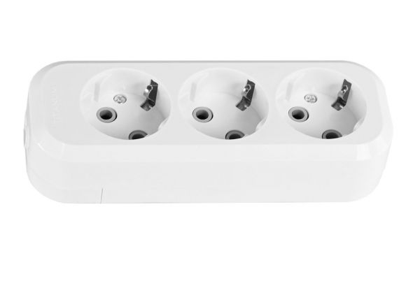 Колодка 3п с з/к белая TF-B316G-W TITANUM STANDARD(TF-B316G-W)