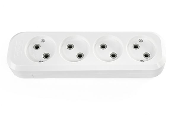 Колодка 4п без з/к белая TF-B410-W TITANUM STANDARD(TF-B410-W)