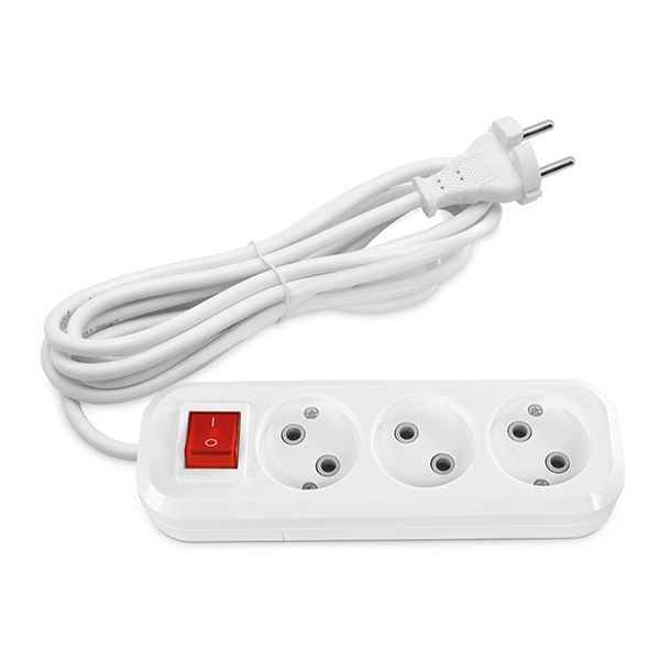 Подовжувач мережевий 3П без з/к із кнопкою 3м білий TF-ESS310-3W TITANUM STANDARD(TF-ESS310-3W)