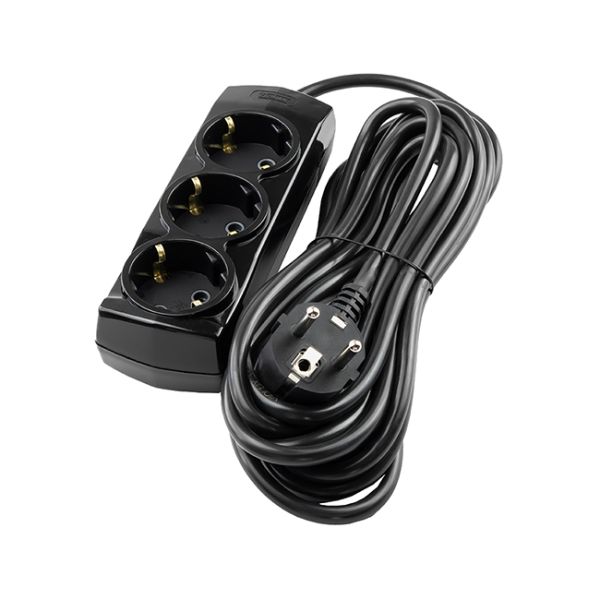 Подовжувач VIOLUX 3p 3м 3х1 с заз. + вимикач чорний 920442(920442)