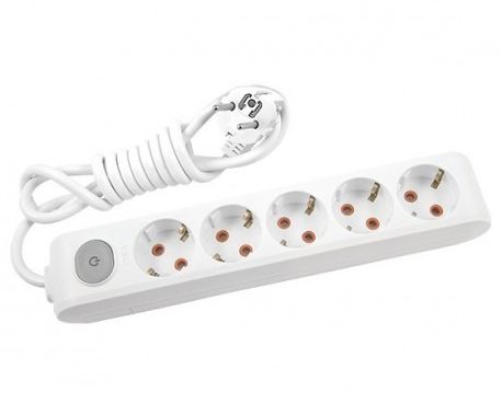 Удлинитель MULTI-LET 5П 5метров с з/к с кнопкой VI-KO 90118505(90118505)