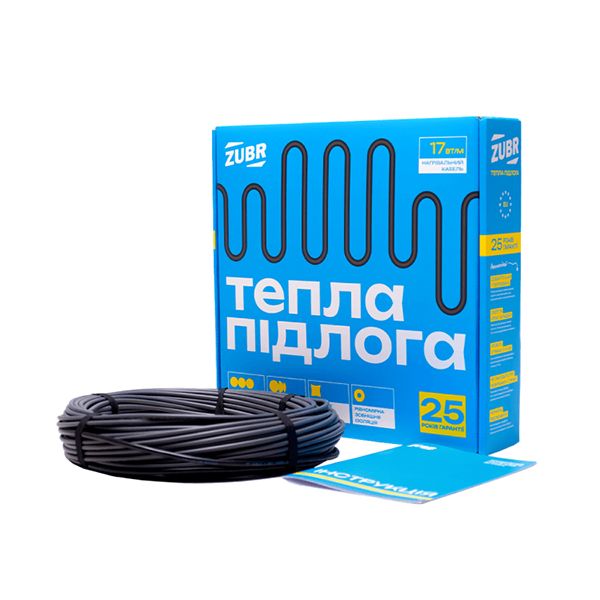 Кабель нагревательный ZUBR DC Cable 17 / 620Вт 37м 3,7-4,6м2