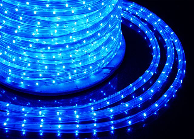 LED ULTRALIGHT 2-х жил. 36 led/m, 2.5W круг. синий NS236R Провод светящ.(31899)
