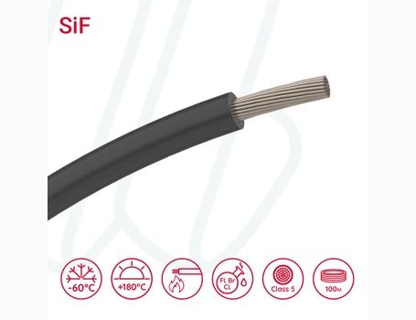 Провод термостойкий SIF 1*6 HELUKABEL (черный) (23901)(23901)