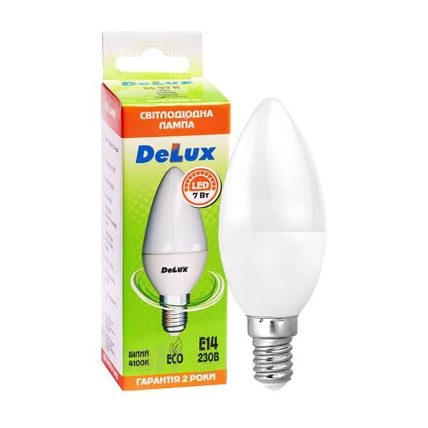 Лампа LED DELUX BL37В 7 W 4100К 220V E14 cвічка мат.(90011755)
