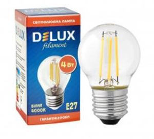 Лампа LED DELUX BL50P 4W 4000К 230 V E27 filament(90016729)