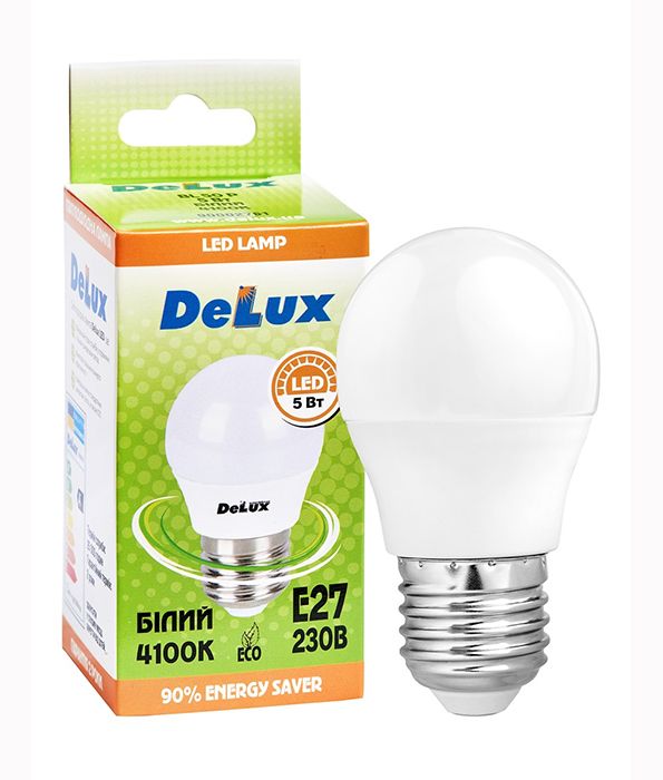 Лампа LED DELUX BL50Р 5W 4100К 230 V E27 шар мат.(90012457)