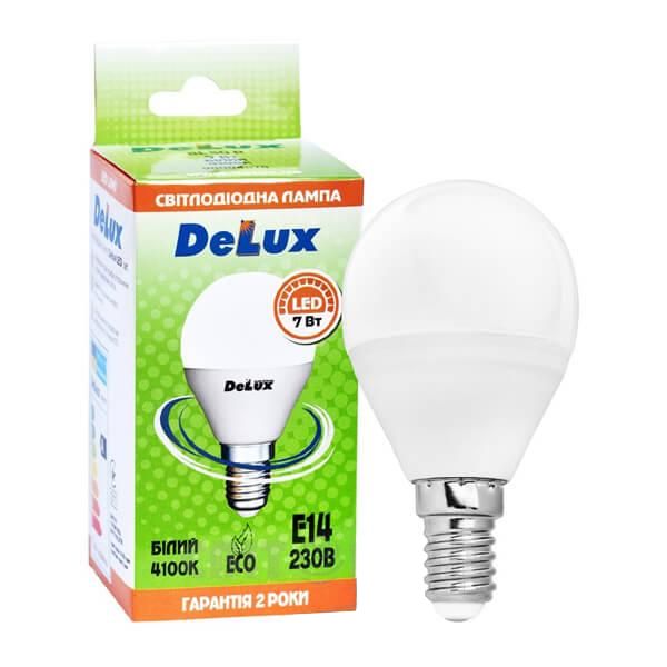 Лампа LED DELUX BL50Р 7W 4100К 230 V E14 шар мат.