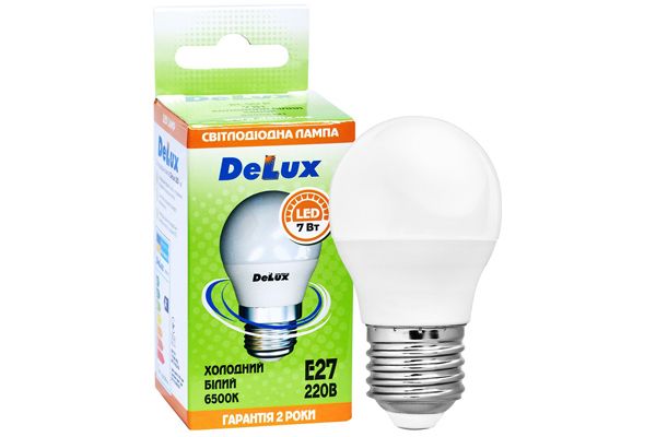 Лампа LED DELUX BL50Р 7W 6500К 230 V E27 шар мат.(90020562)