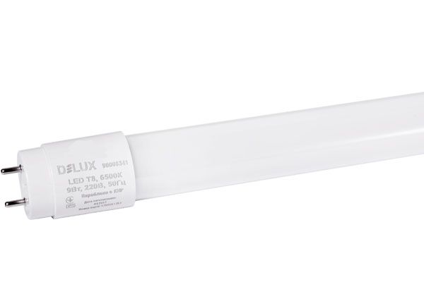 Лампа LED DELUX FLE-002 T8 9W 6500K 220V G13 стекло