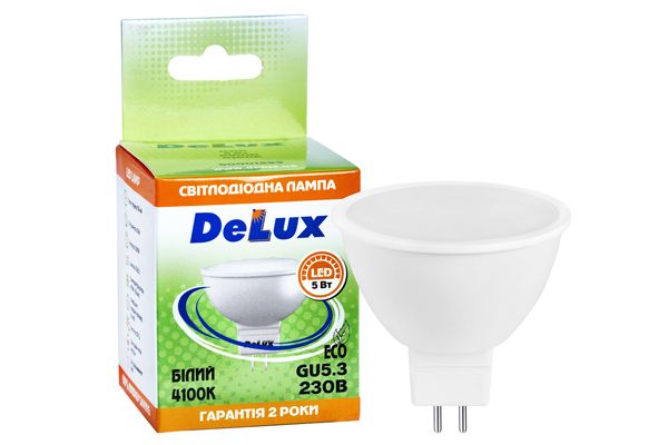 Лампа LED DELUX JСDR 230V 5Вт 4100К GU5.3(90001293)