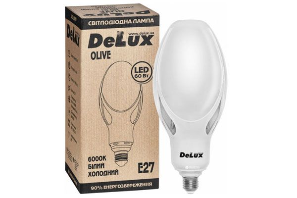 Лампа LED DELUX OLIVE 60W 6000К 230 V E27(90011620)