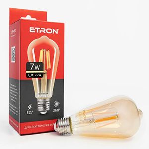 Лампа ETRON Filament Power 7W 3000К E27 ST64 1-EFP-163 золото(1-EFP-163)