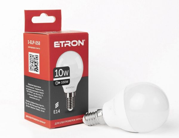 Лампа ETRON Light Power 10W 4200К Е14 G45 1-ELP-058(1-ELP-058)