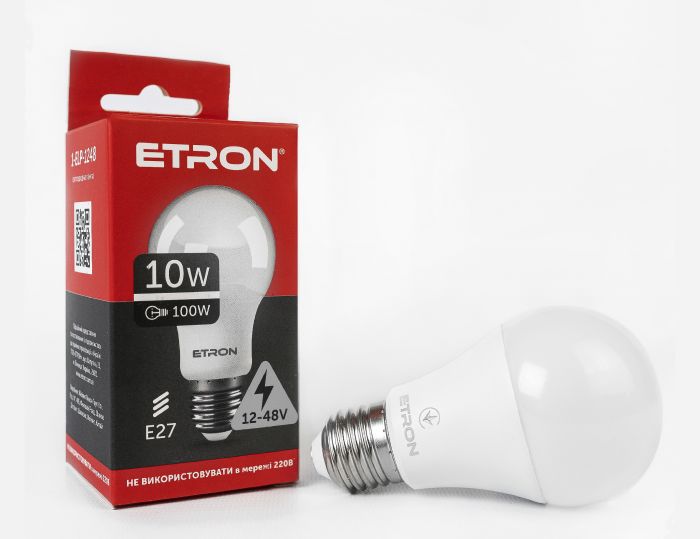 Лампа ETRON Light Power 10W 4200К Е27 A60 12-48V 1-ELP-1248(1-ELP-1248)