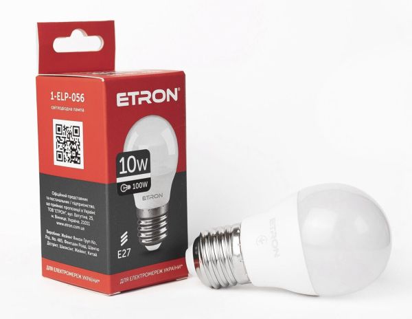 Лампа ETRON Light Power 10W 4200К Е27 G45 1-ELP-056(1-ELP-056)