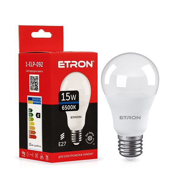 Лампа ETRON Light Power 15W 6500K E27 A65 1-ELP-092(1-ELP-092)