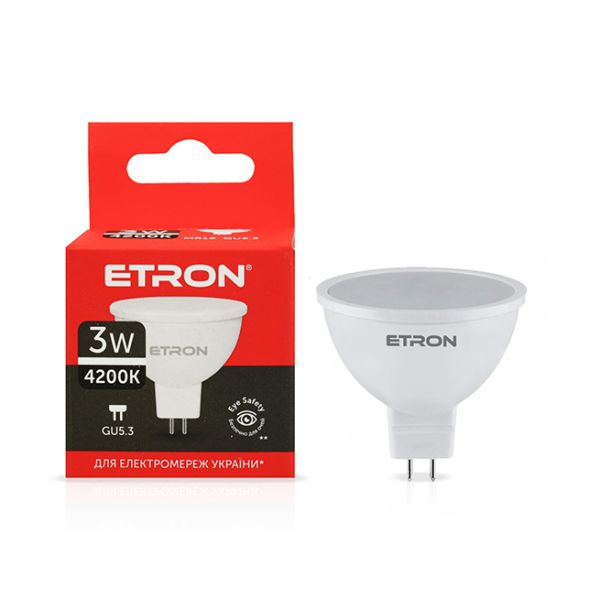 Лампа ETRON Light Power 3W 4200K 220V GU5.3 1-ELP-064(1-ELP-064)