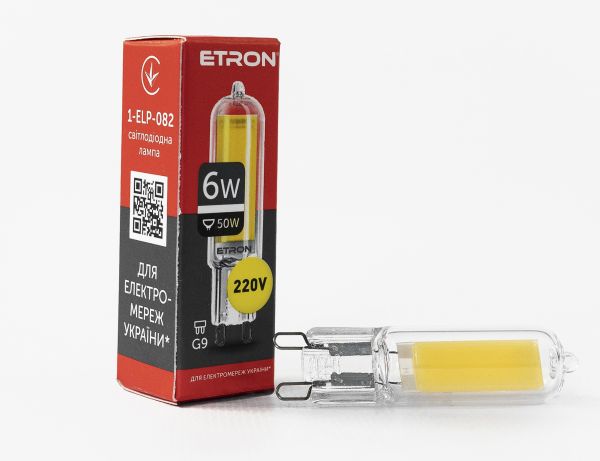 Лампа ETRON Light Power 6W 4200К G9 Glass 220V 1-ELP-082(1-ELP-082)