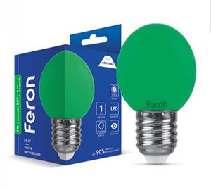 Лампа Feron 1W E27 G45 LB-37 зелена(25117)