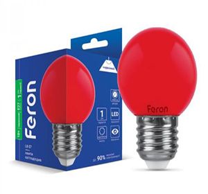 Лампа Feron 1W E27 G45 LB-37 червона(25116)