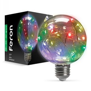 Лампа Feron 1W E27 RGB G80 LB-381(41676)