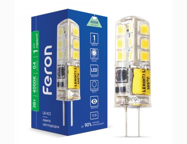 Лампа Feron 3W 4000K G4 AC/DC12V LB-422(25532)