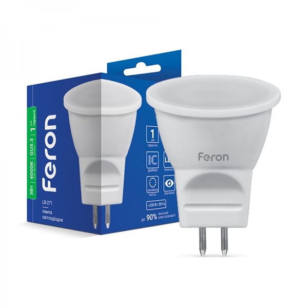 Лампа Feron 3W 4000K G5.3 230V MR11 LB-271(25552)