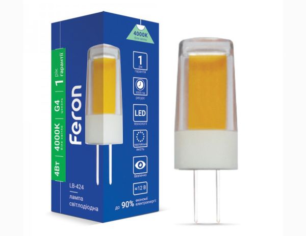 Лампа Feron 4W 4000K G4 AC/DC12V LB-424(01640)