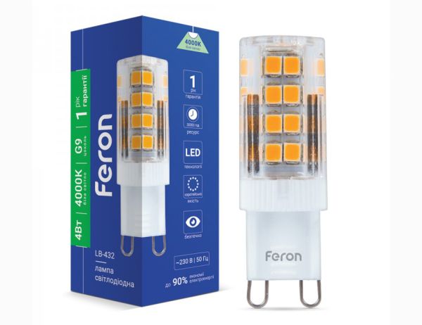 Лампа Feron 4W 4000K G9 230V LB-432(25770)