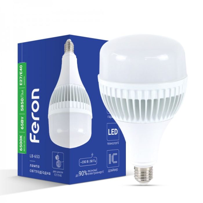 Лампа Feron 65W 6500K E27-Е40 5850 Лм LB-653(80198)