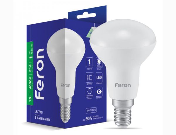 Лампа Feron 7W 4000K E14 R50 LB-740(25983)