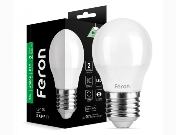 Лампа Feron 7W 4000K E27 G45 LB-195(25812)