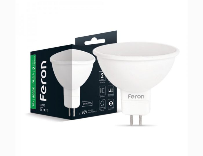 Лампа Feron 7W 4000K G5,3 MR16 LB-196(25816)